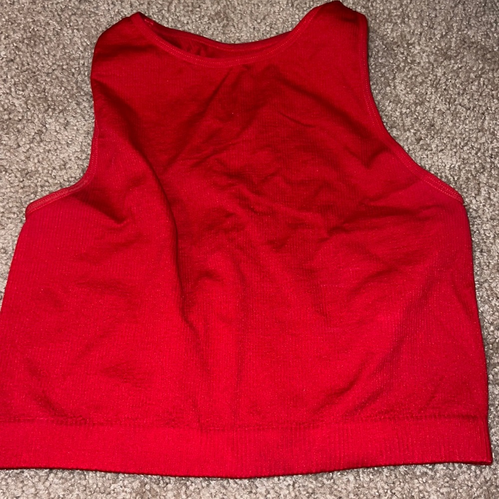 Forever 21 red ribbed cropped top